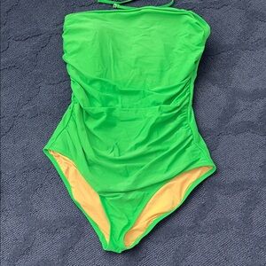 J. Crew Factory Green One-Piece Swimsuit
